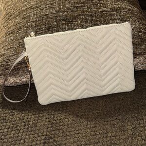 Anne Klein Cream Quilted Clutch 10.5”x7” Excellent Condition